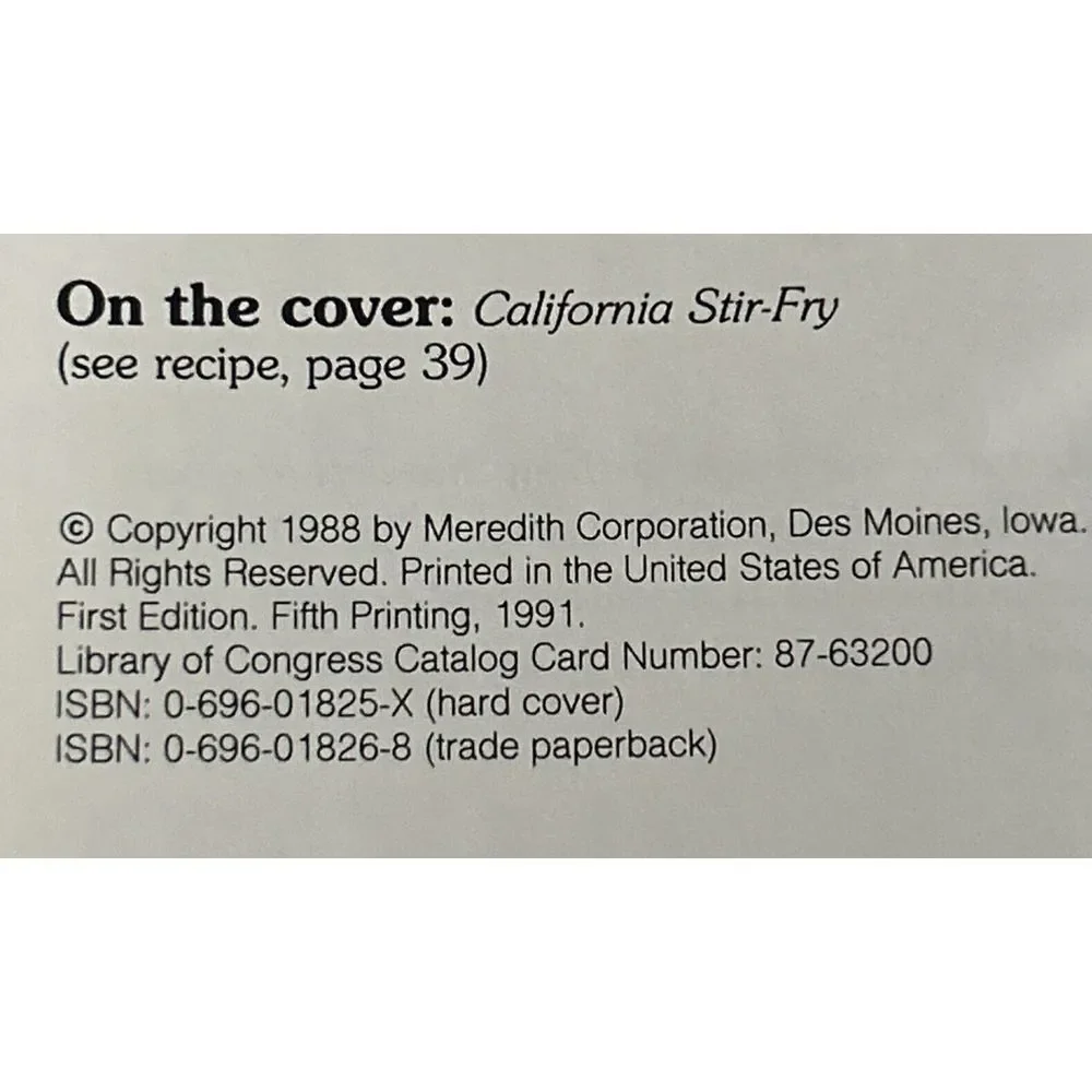 Better Homes & Gardens Stir Fry‎ Recipes Cookbook 1991 Good Condition